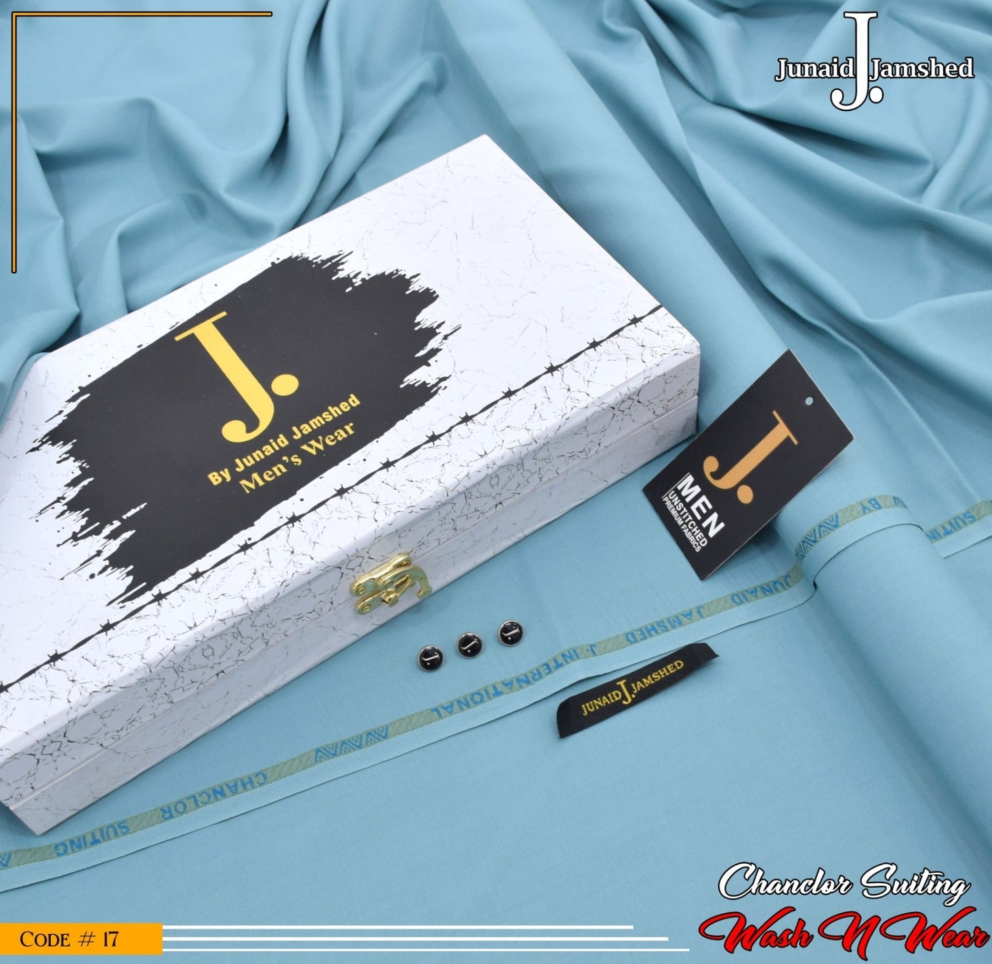 J. Elite Class 4 Season Wash N Wear With Luxury Box & Bag ( CADET BLUE )