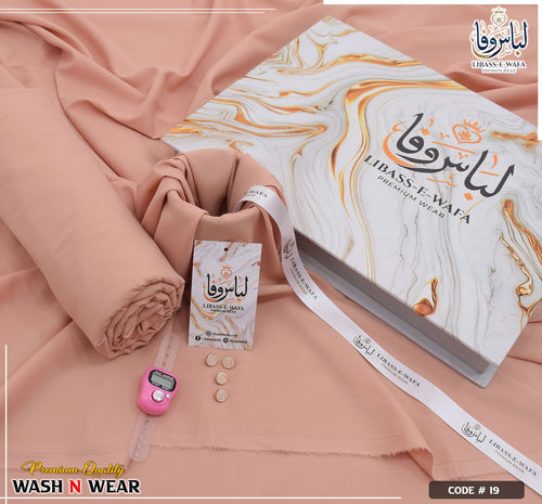 Libass e Wafa  Premium Wash n Wear With Luxury Box Packing ( Tea Pink )